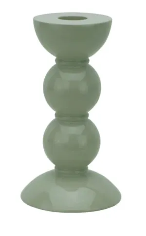 14cm Bobbin Sage Candlesticks-CA1104