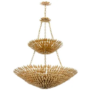 18 Light Antique Gold Floral Chandelier - C193-599-GA