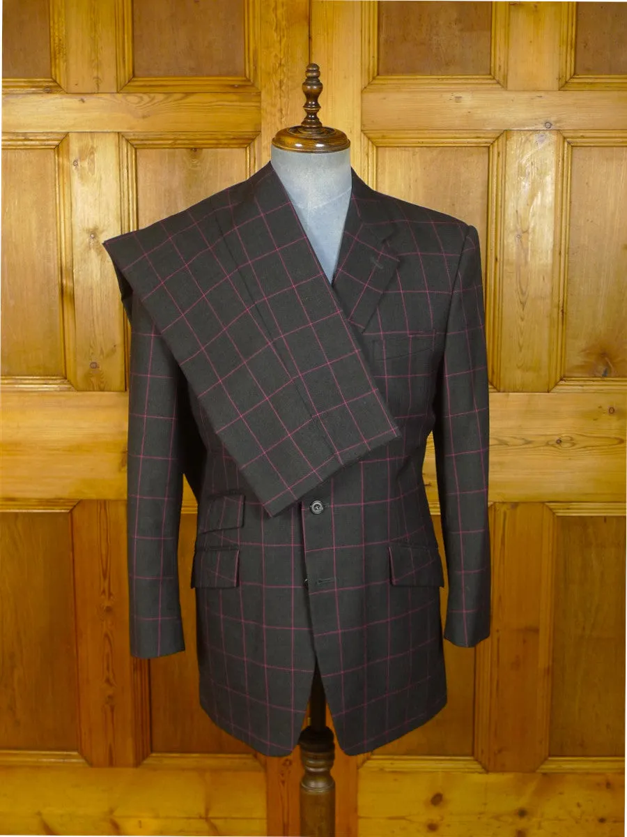 24/0548 richard james savile row grey / pink wp check worsted suit 42 regular