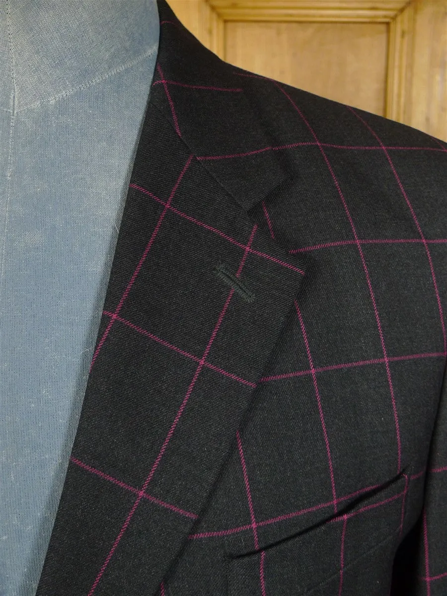 24/0548 richard james savile row grey / pink wp check worsted suit 42 regular