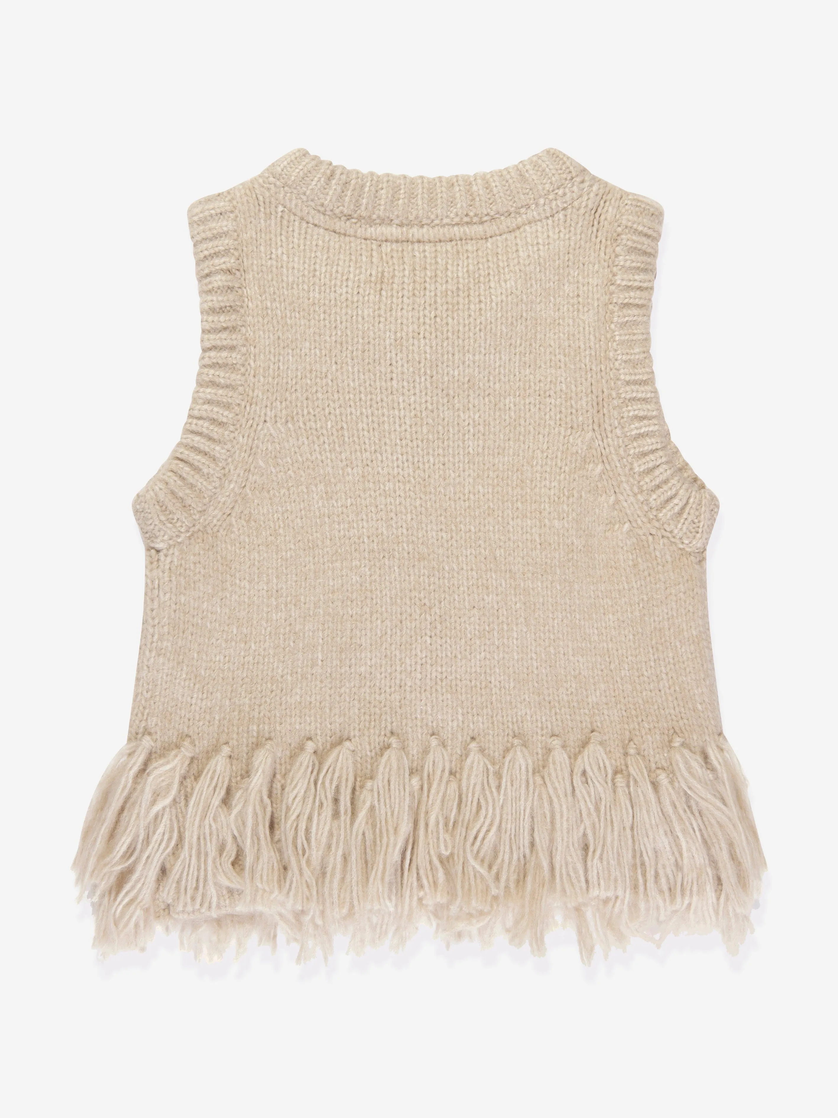 Angels Face Girls Ava Fringed Tank Top in Beige