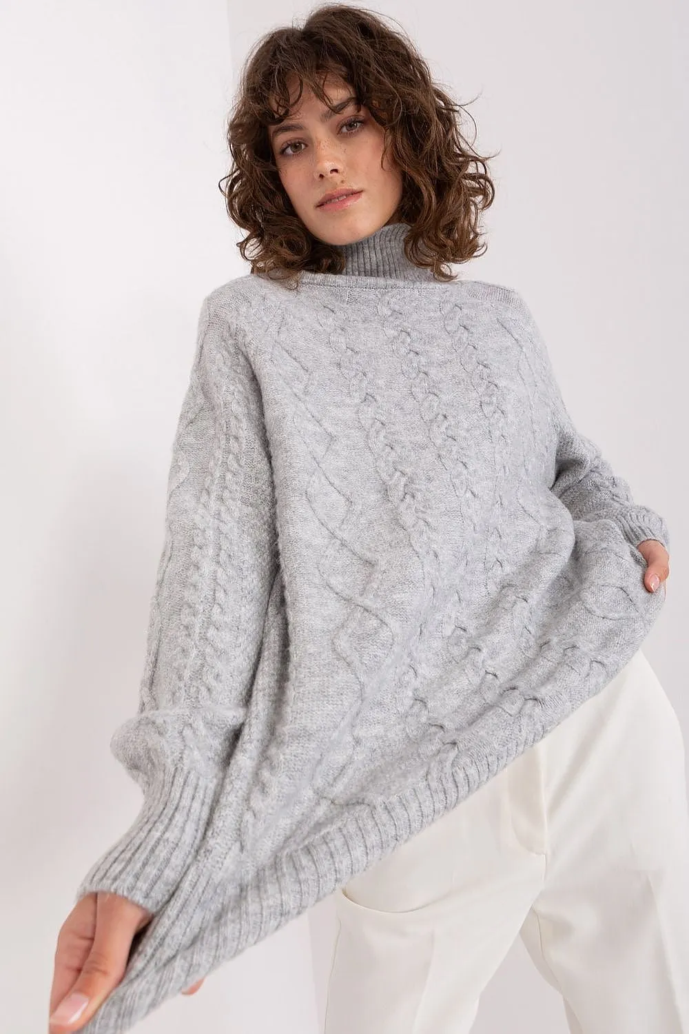 A.T. Oversized European Knitted Turtleneck Sweater-model 189230