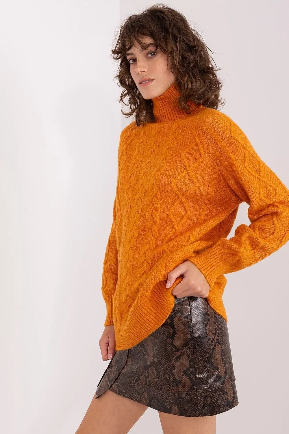 A.T. Oversized European Knitted Turtleneck Sweater-model 189230