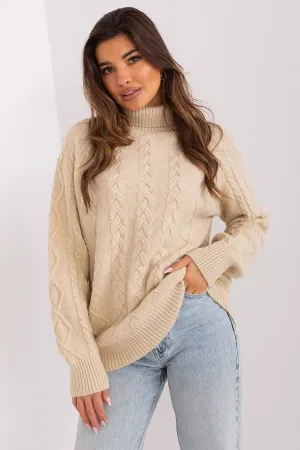 A.T. Oversized European Knitted Turtleneck Sweater-model 189230