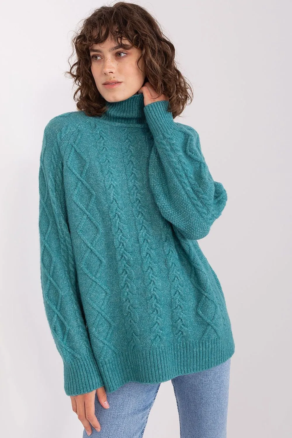 A.T. Oversized European Knitted Turtleneck Sweater-model 189230