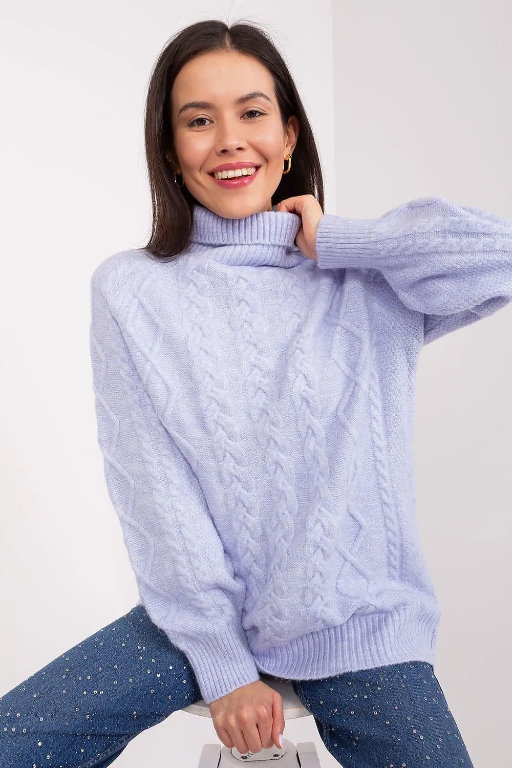 A.T. Oversized European Knitted Turtleneck Sweater-model 189230