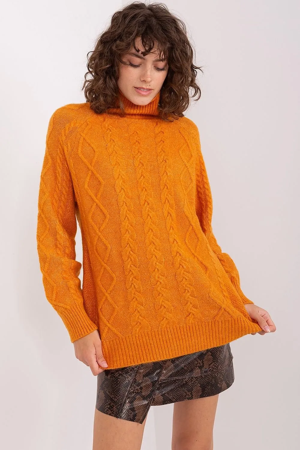 A.T. Oversized European Knitted Turtleneck Sweater-model 189230