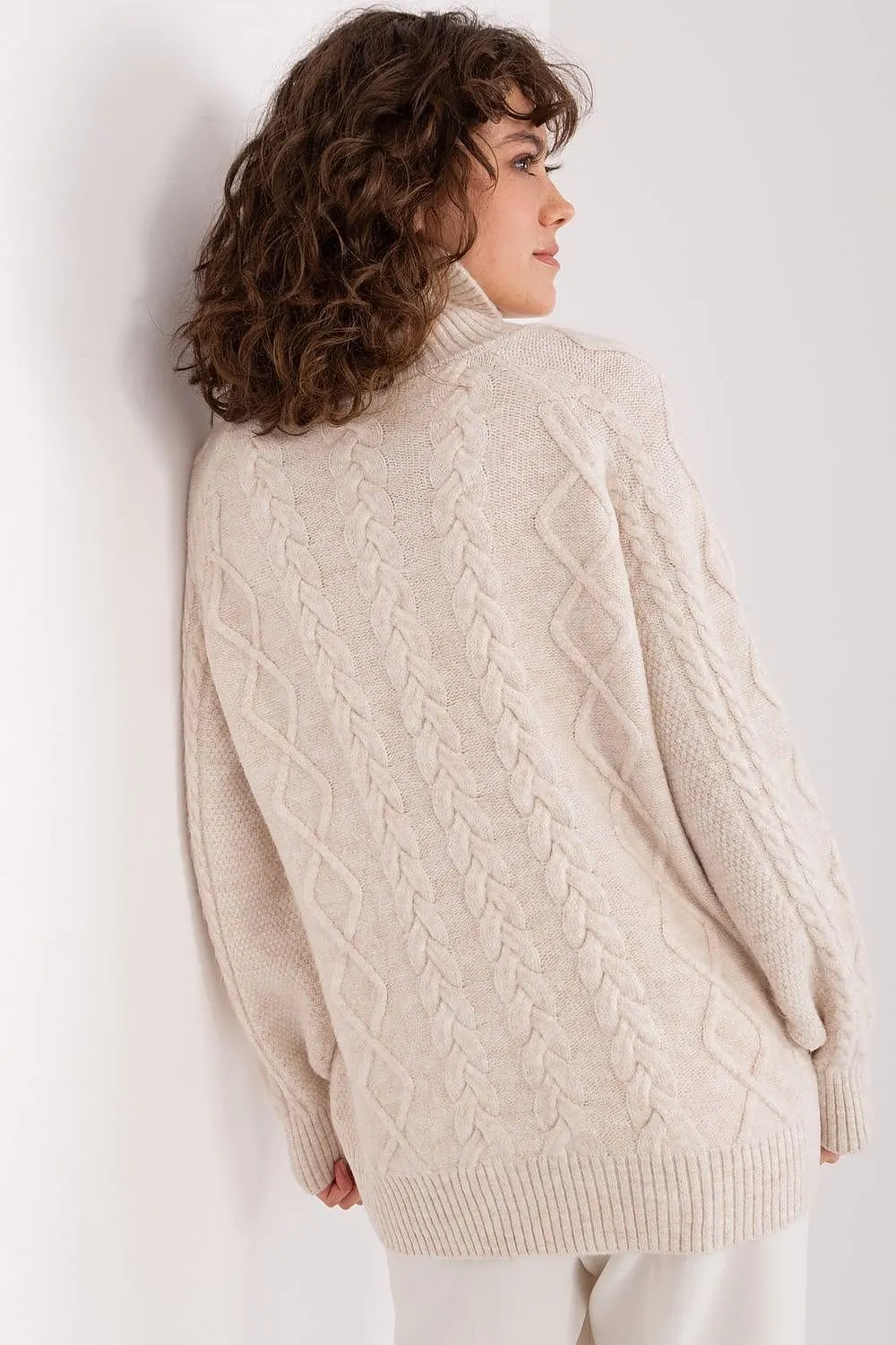 A.T. Oversized European Knitted Turtleneck Sweater-model 189230