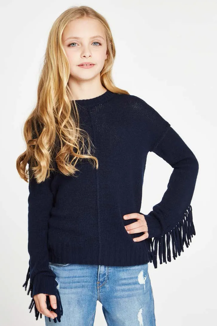 Autumn Cashmere Fringe Sleeve Girls Sweater (Size 8 left)