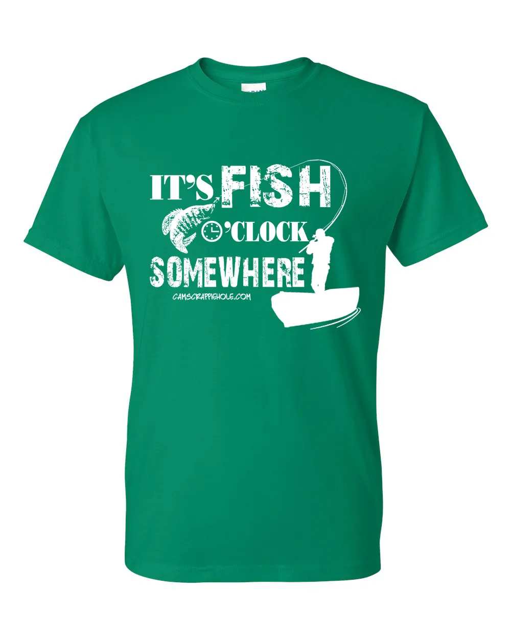 Cam's"Kelly Green"Short Sleeve Fish O' Clock T-Shirt