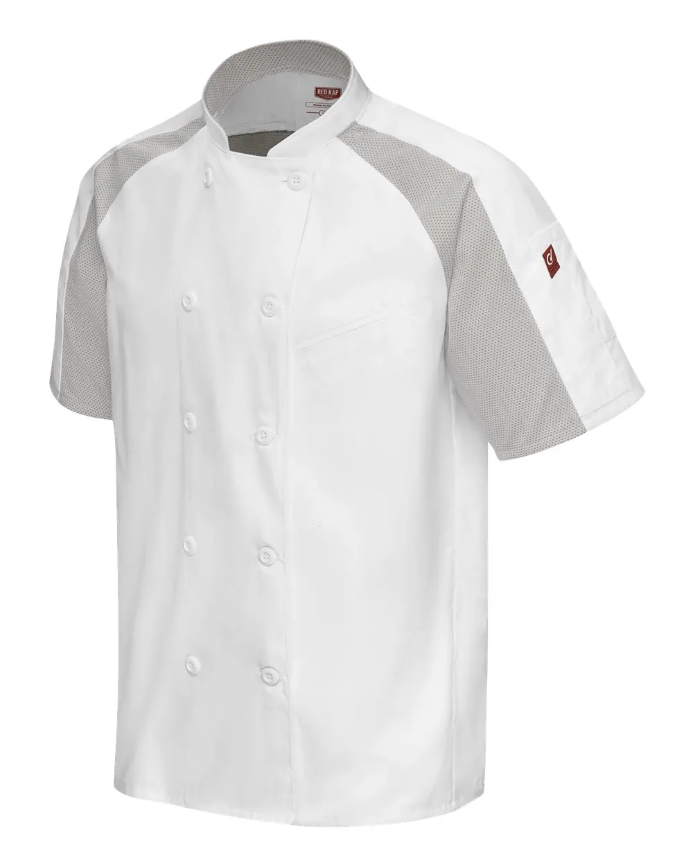 Chef Designs - Airflow Raglan Chef Coat - White Grey / Mesh