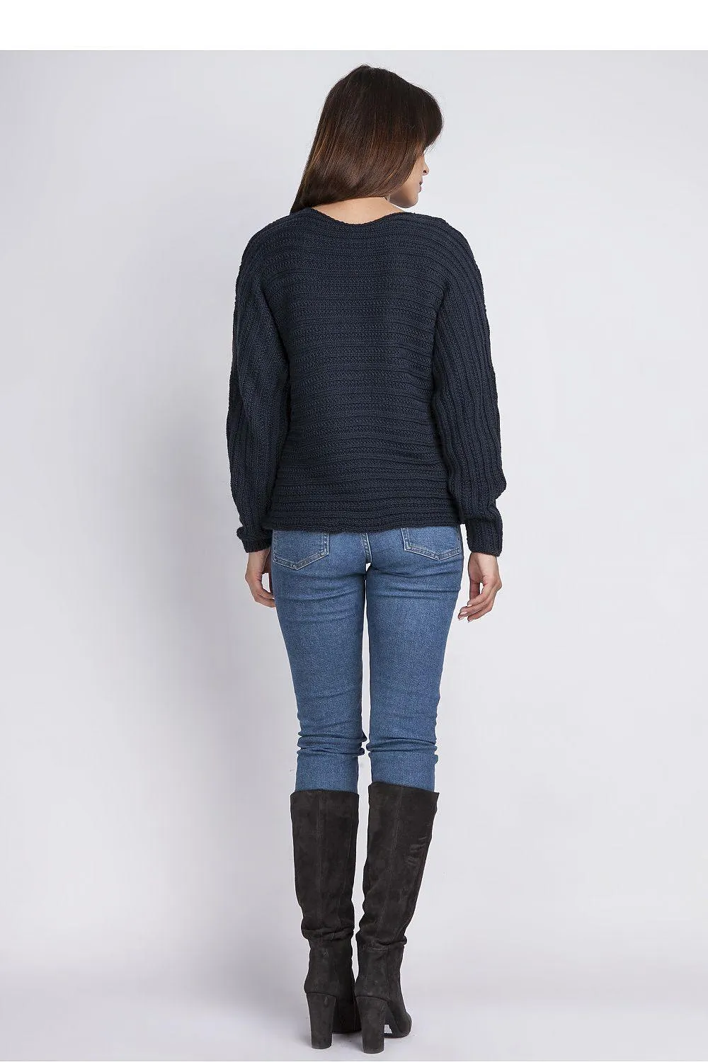 Chic Horizontal Striped Boat Neck Sweater - Cozy Elegance