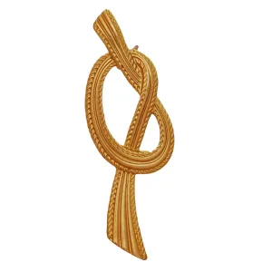 Chic Vintage Bold Gold Rope Knot Brooch Pin Simplistic Fashion Jewelry