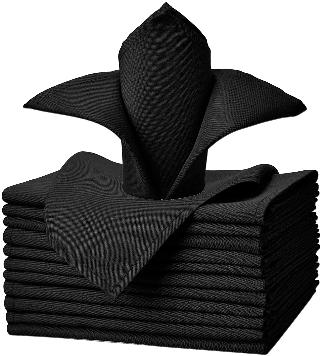 Cloth Napkins - Set of 12 Pieces Solid Polyester Table Napkins - Soft Washable and Reusable