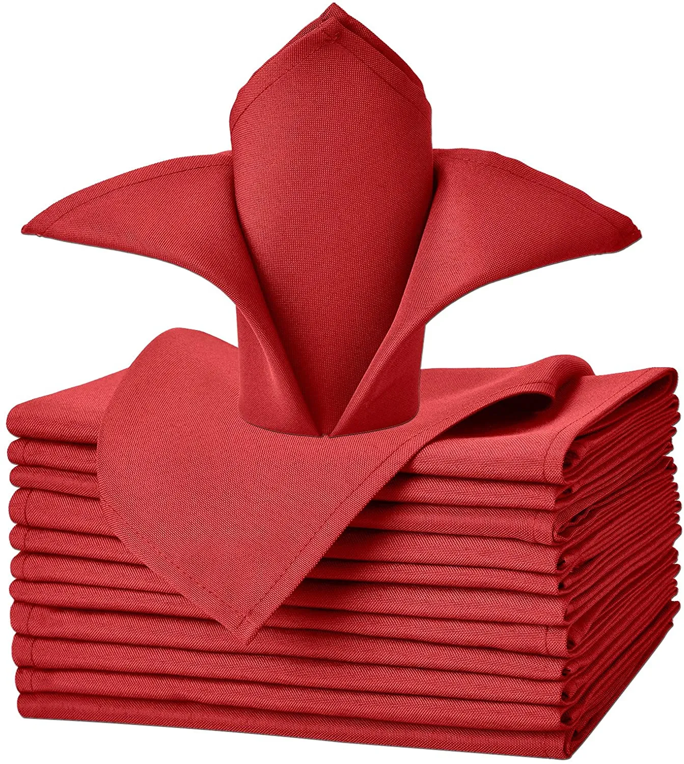 Cloth Napkins - Set of 12 Pieces Solid Polyester Table Napkins - Soft Washable and Reusable