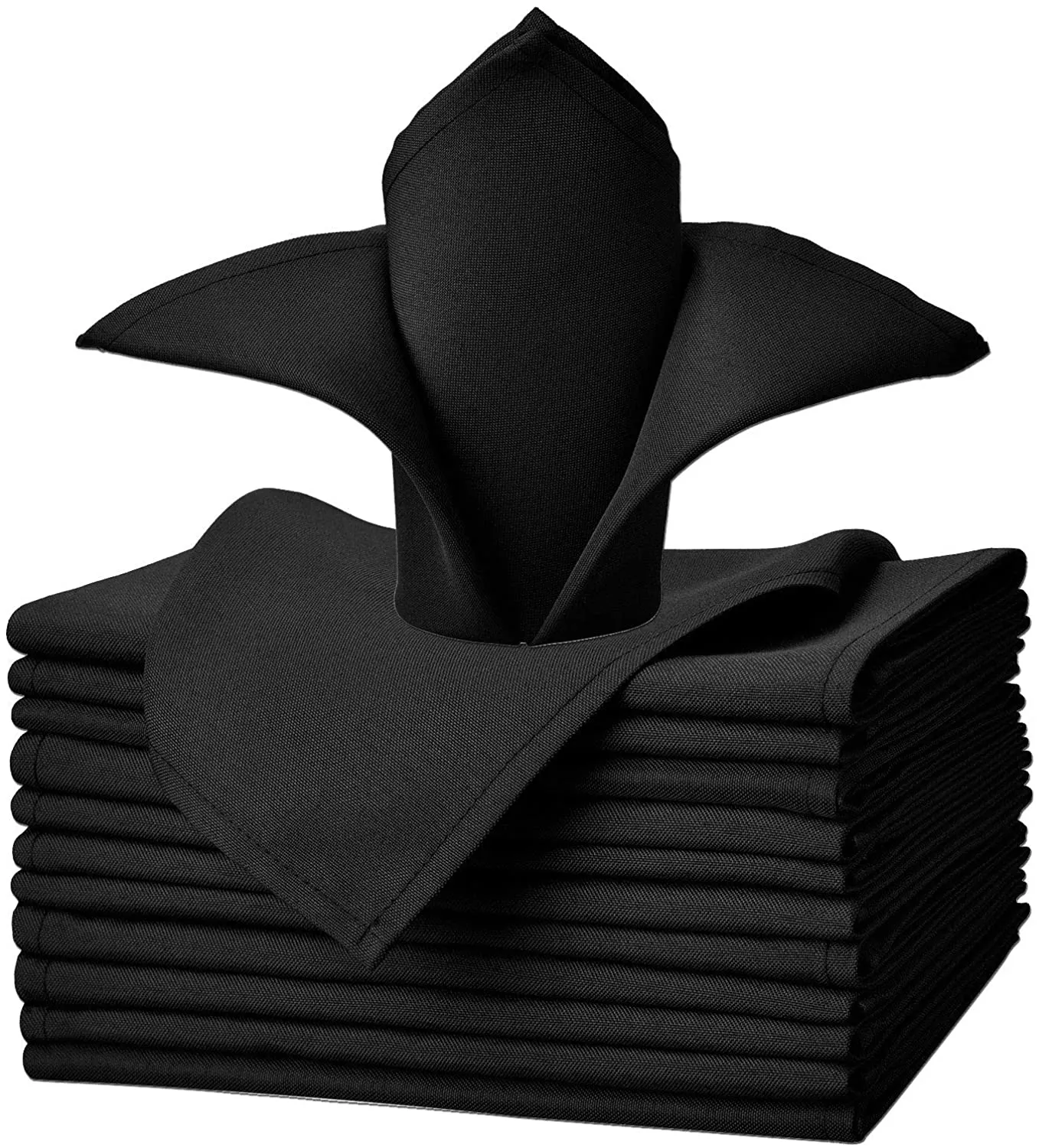 Cloth Napkins - Set of 12 Pieces Solid Polyester Table Napkins - Soft Washable and Reusable