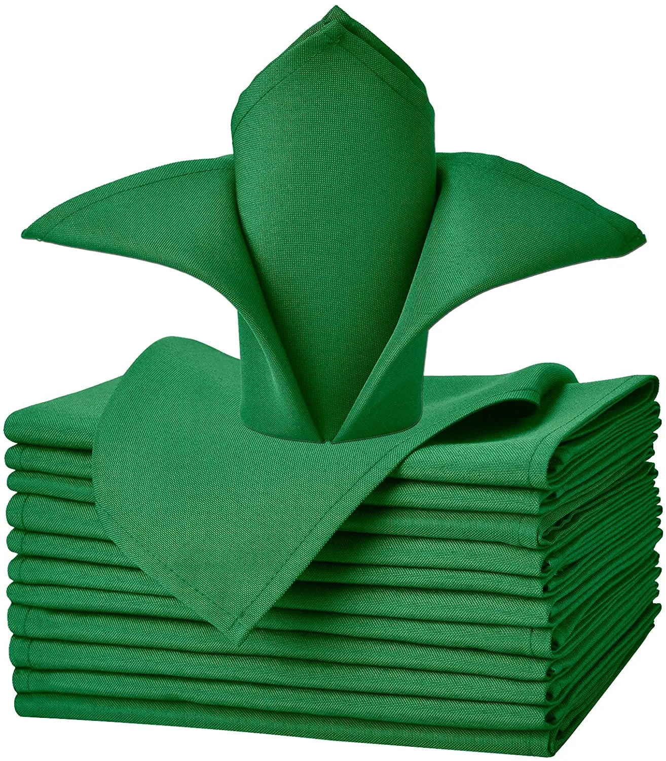 Cloth Napkins - Set of 12 Pieces Solid Polyester Table Napkins - Soft Washable and Reusable