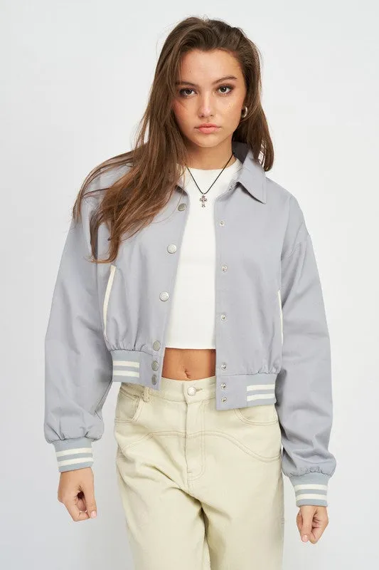 COLLARED BOMBER JACKET