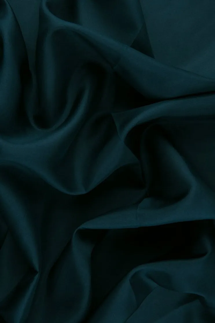 Dark Teal Habotai Silk Fabric