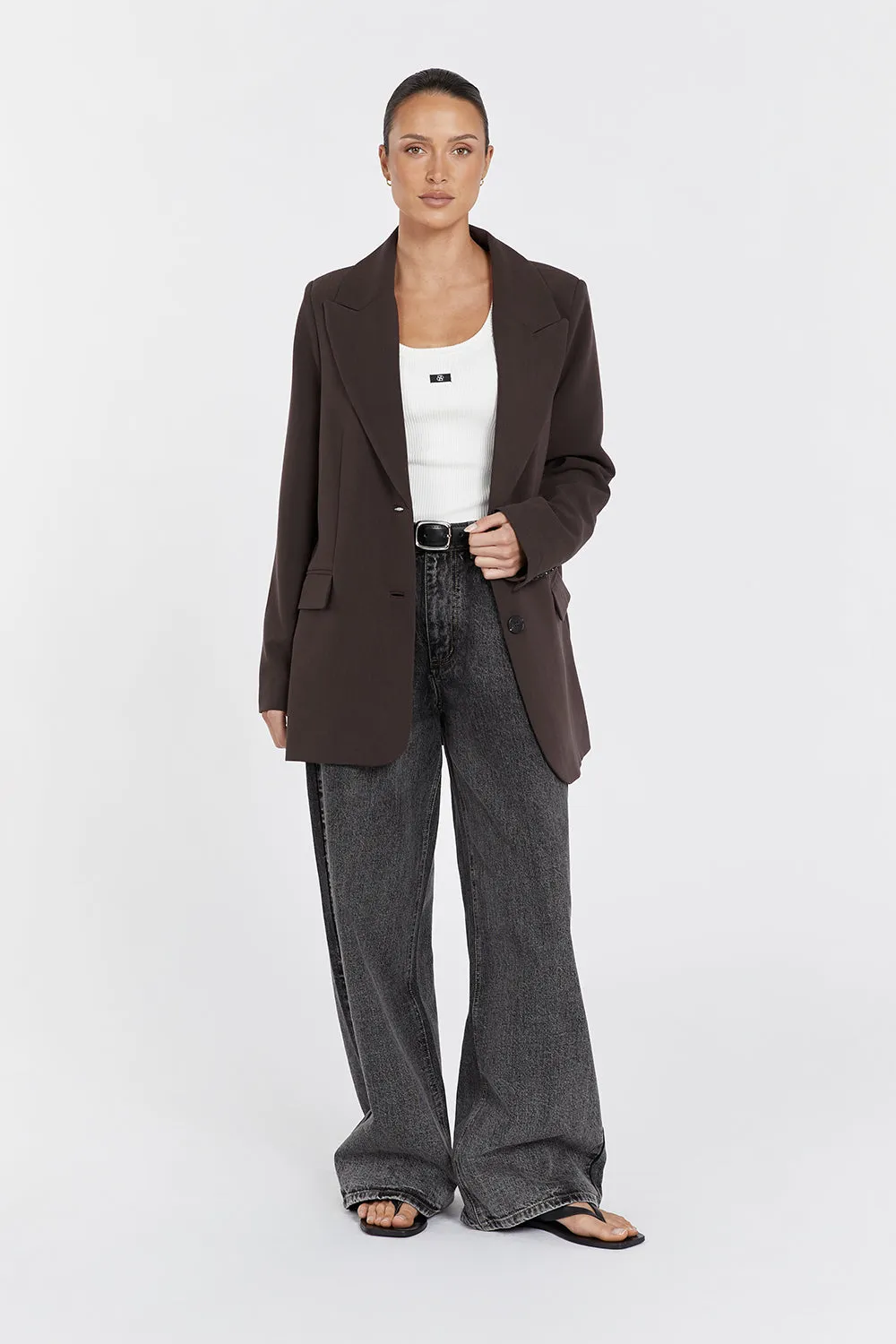 ELLE DARK CHOCOLATE BLAZER