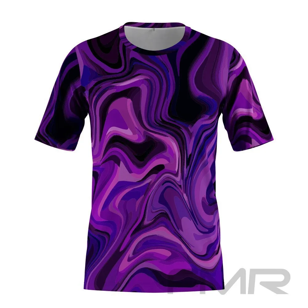 FMR Men's Purple Short Sleeve Running Shirt