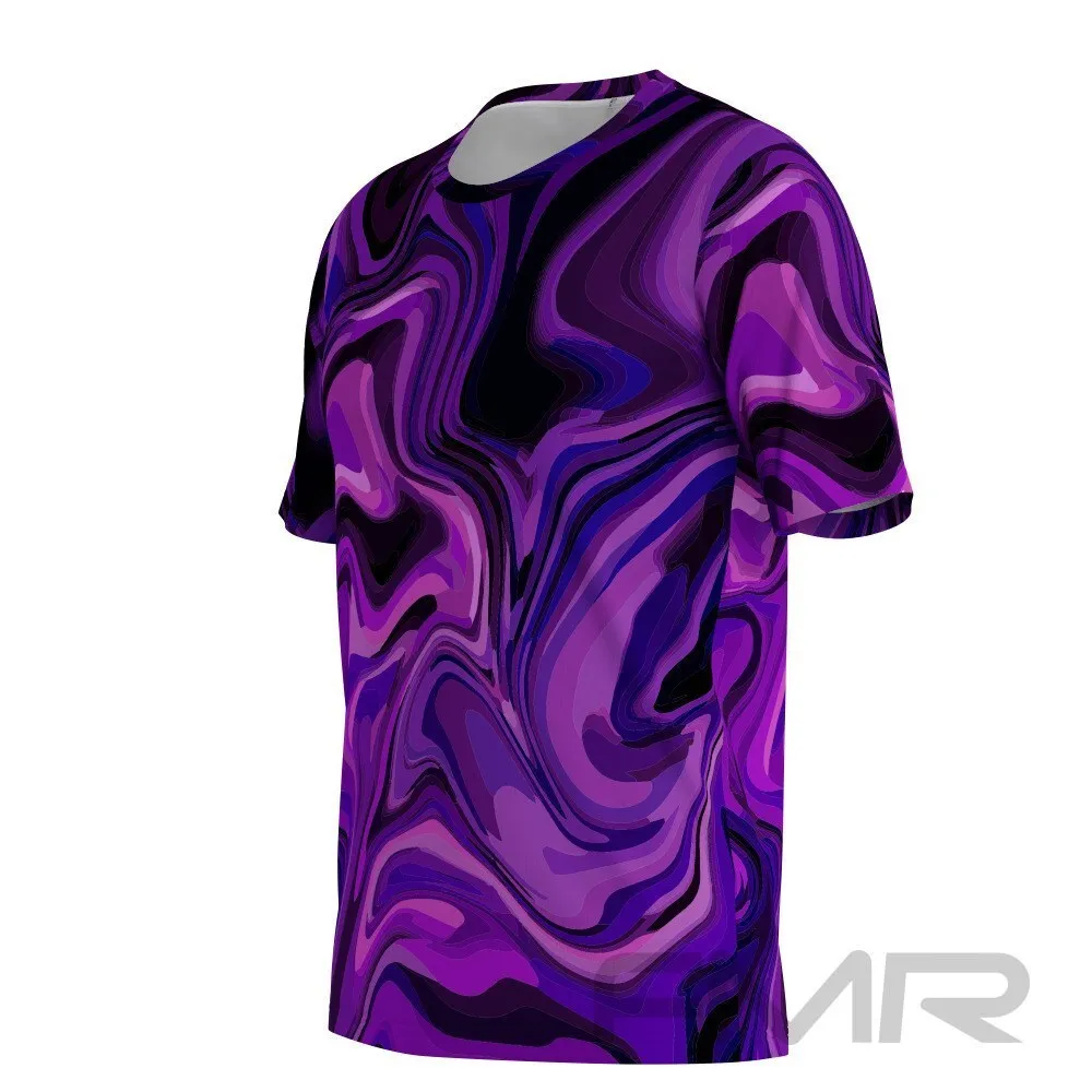 FMR Men's Purple Short Sleeve Running Shirt