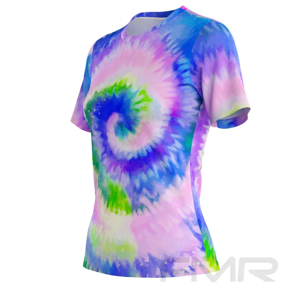 FMR Women's Blue Tie-Dye Short Sleeve T-Shirt