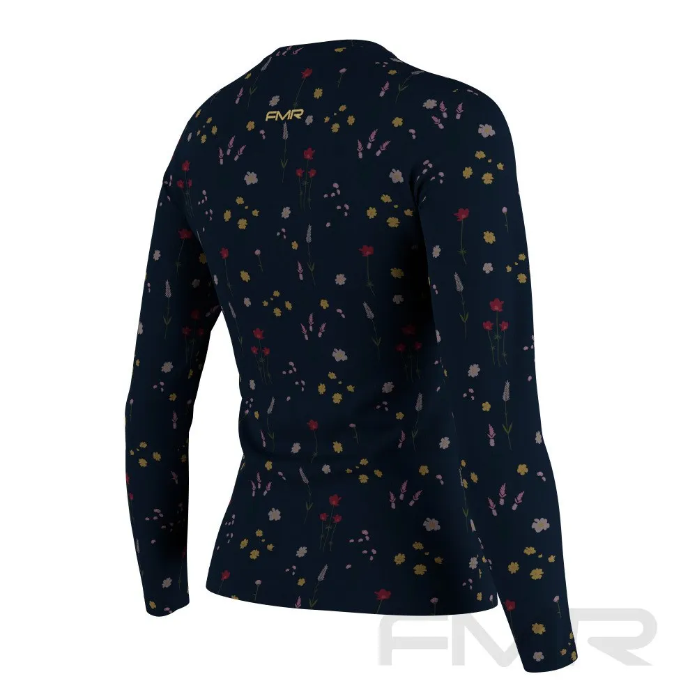 FMR Women's Floral Print Long Sleeve Running Shirt