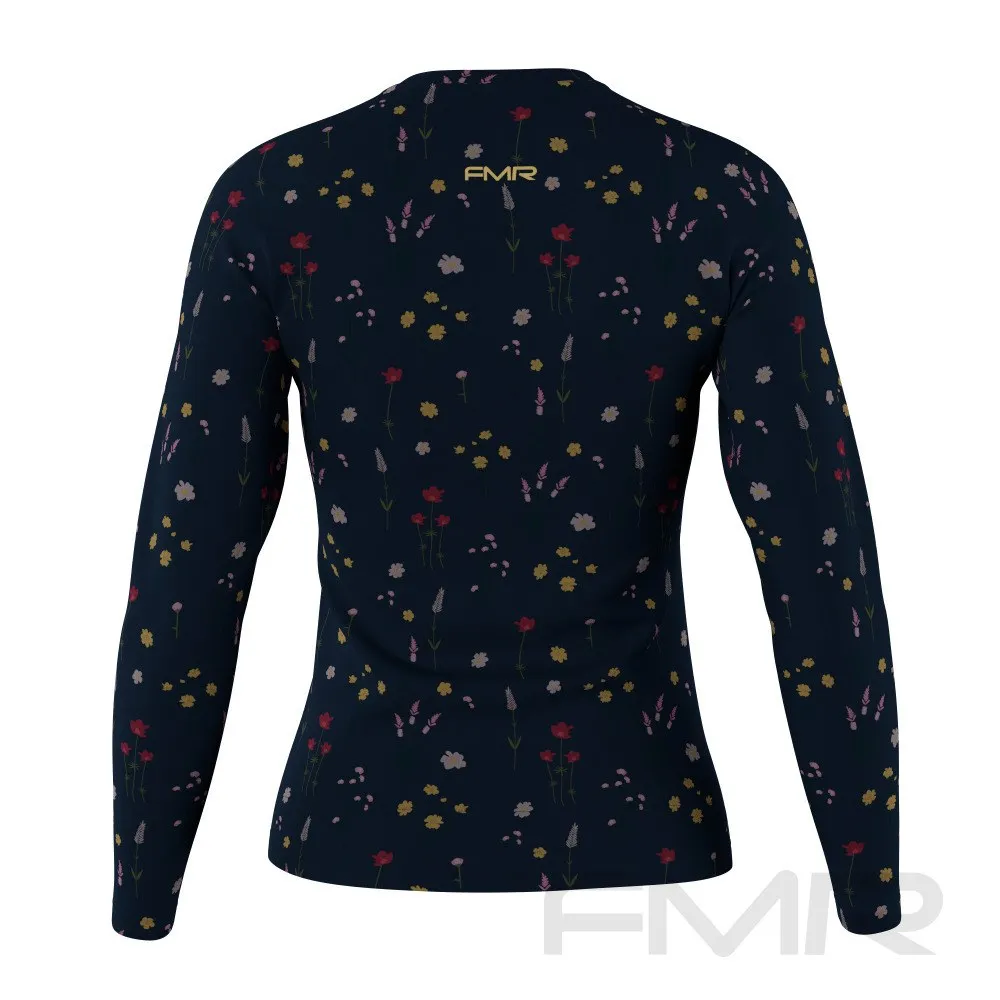 FMR Women's Floral Print Long Sleeve Running Shirt