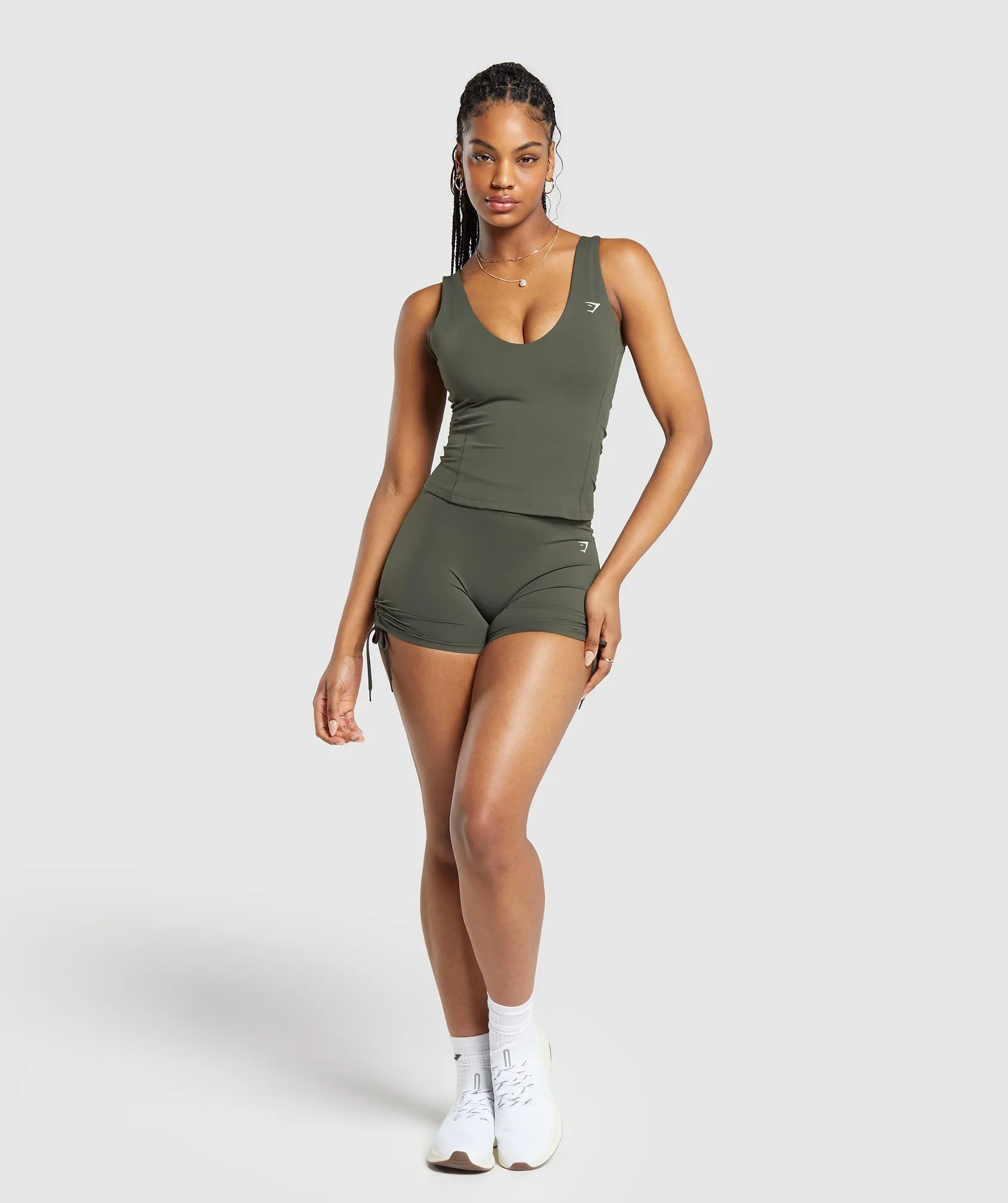 Gymshark Ruche Tank - Strength Green