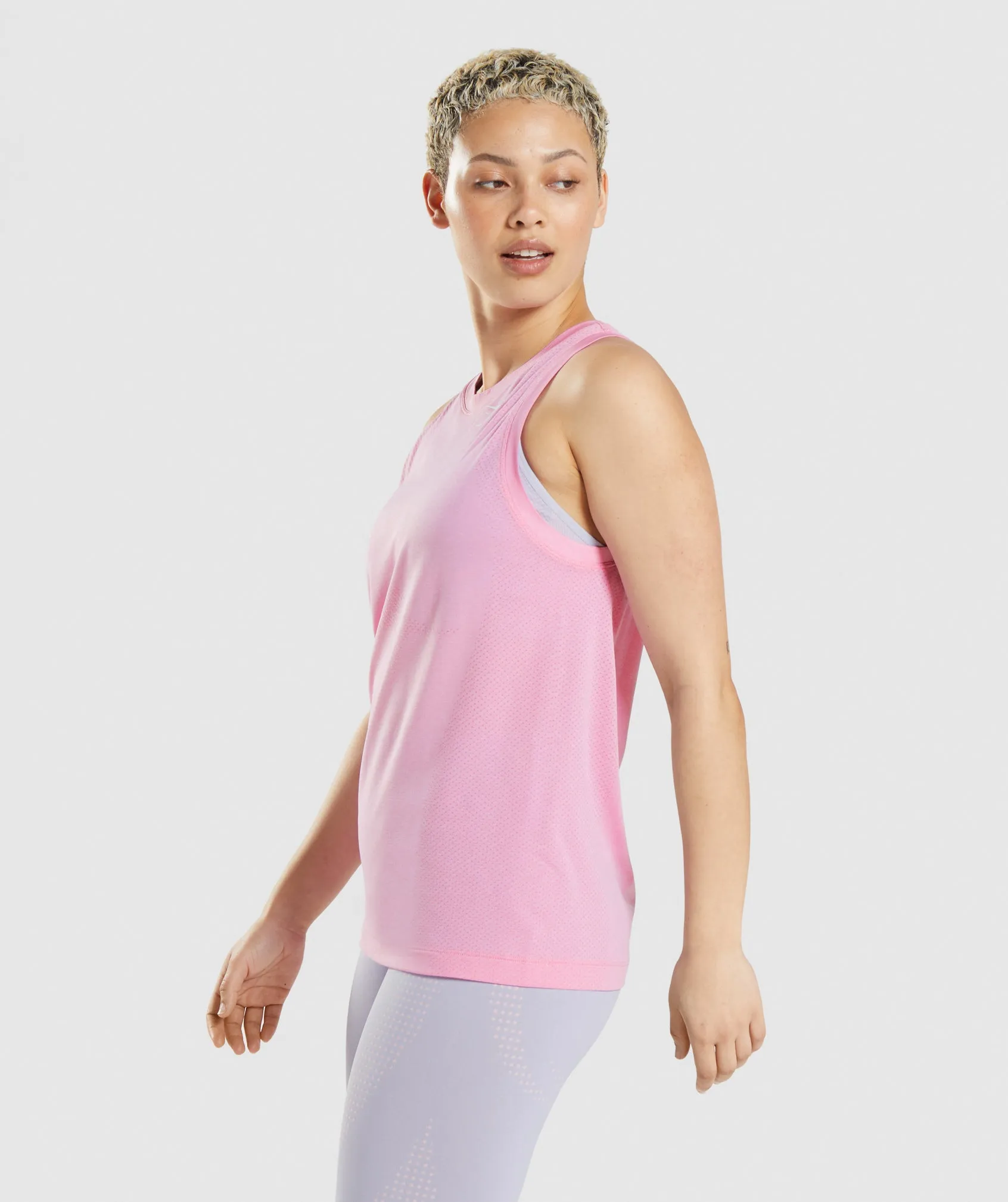 Gymshark Vital Seamless 2.0 Light Loose Tank - Sorbet Pink Marl