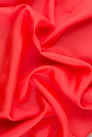 Hot Coral Habotai Silk Fabric