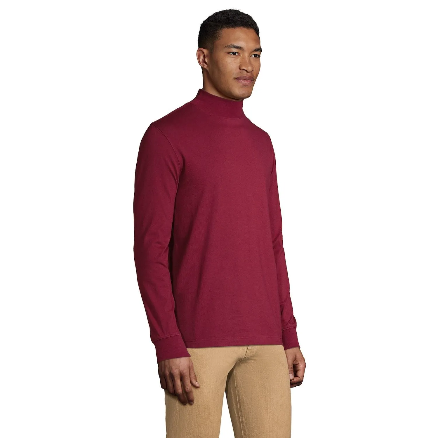 Lands' End Classic Fit Big & Tall Super-T Turtleneck with Stand Collar