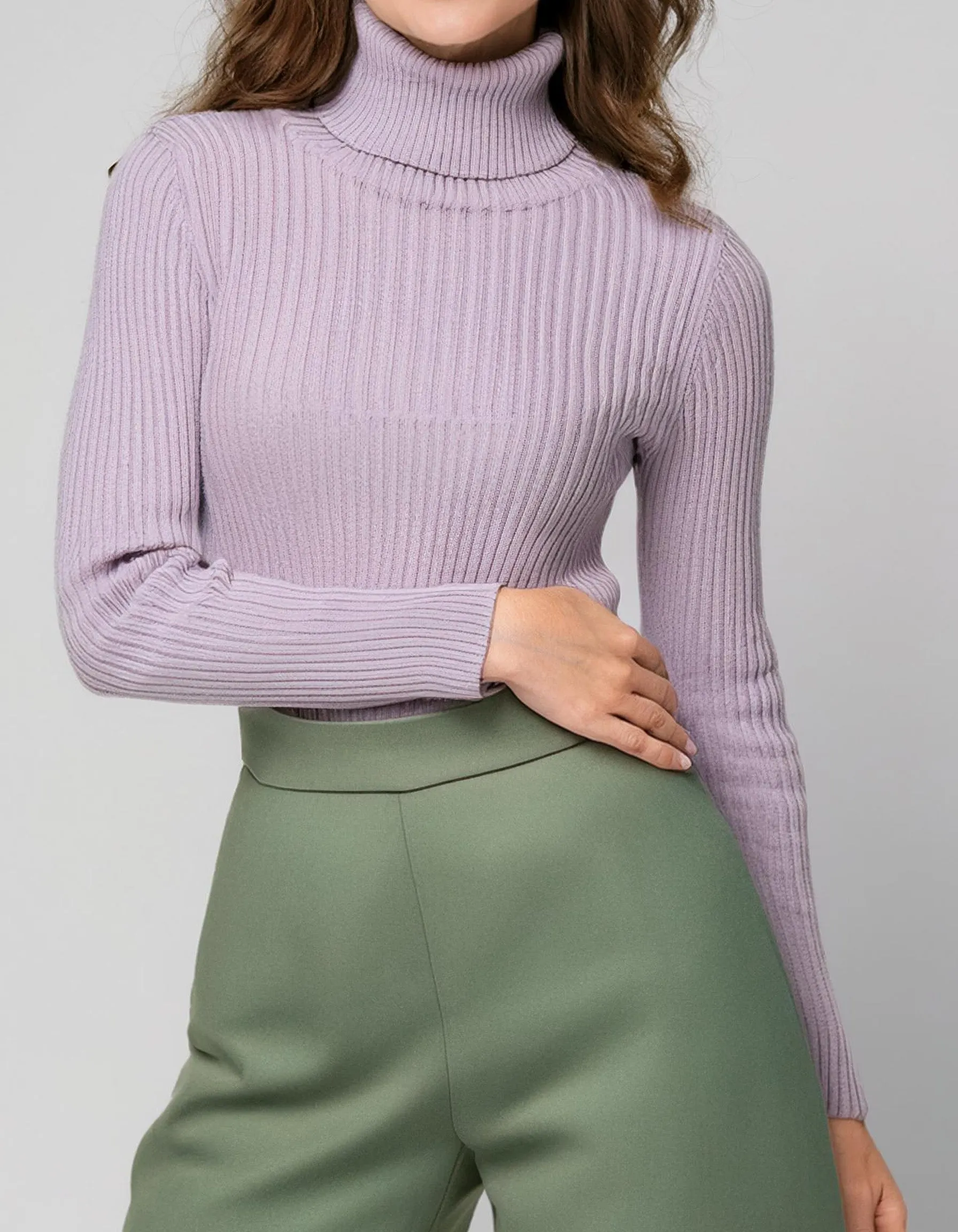 Lavender Light Turtleneck Pullover