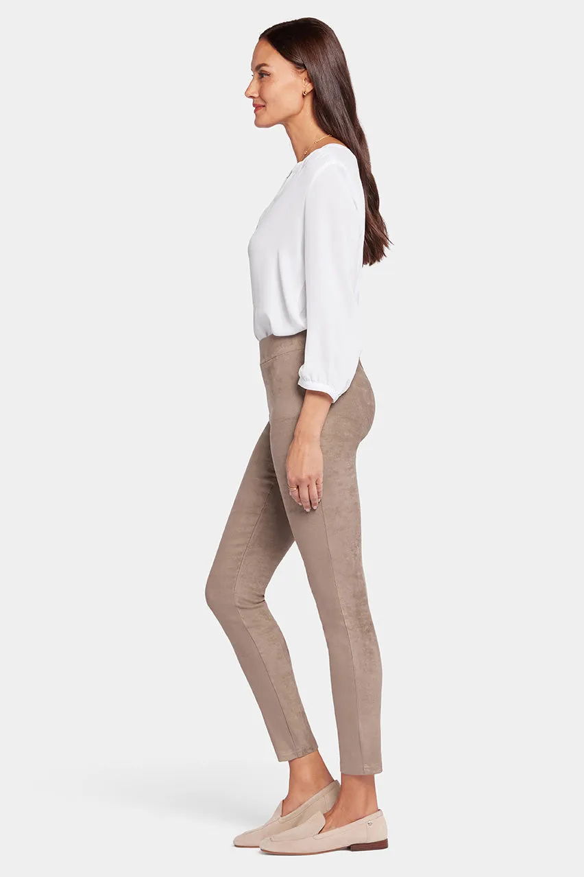 Legging Trouser Light Brown Stretch Faux Suede | Saddlewood