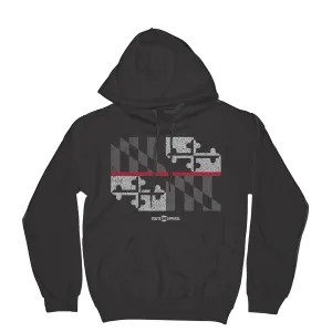 Maryland Flag Red Line (Black) / Hoodie