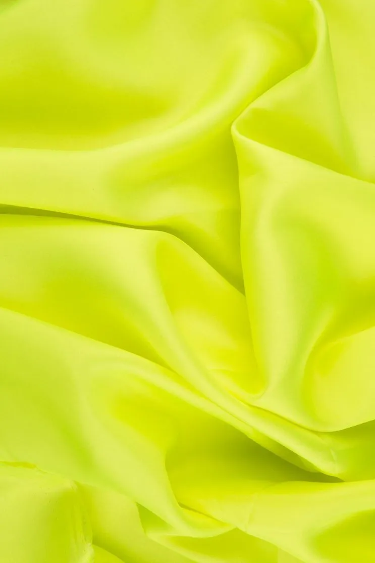 Neon Yellow-Green Habotai Silk Fabric