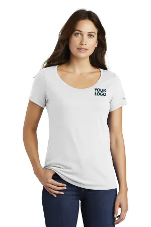 Nike Ladies Core Cotton Scoop Neck Customized Tees, White