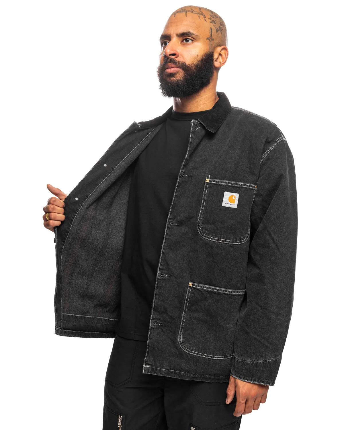 OG Chore Coat Black/Black Stone Washed