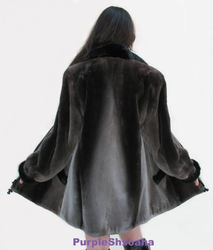 Phantom Sheared Beaver Fur Coat/Bomber M