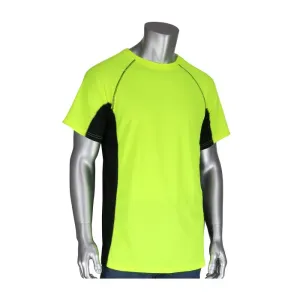 PIP Non-ANSI Short Sleeve 50  UPF Sun Protection, Insect Repellent Treatment and Black Trim Wicking T-Shirt Yellow Color 2XL Size - 1 EA