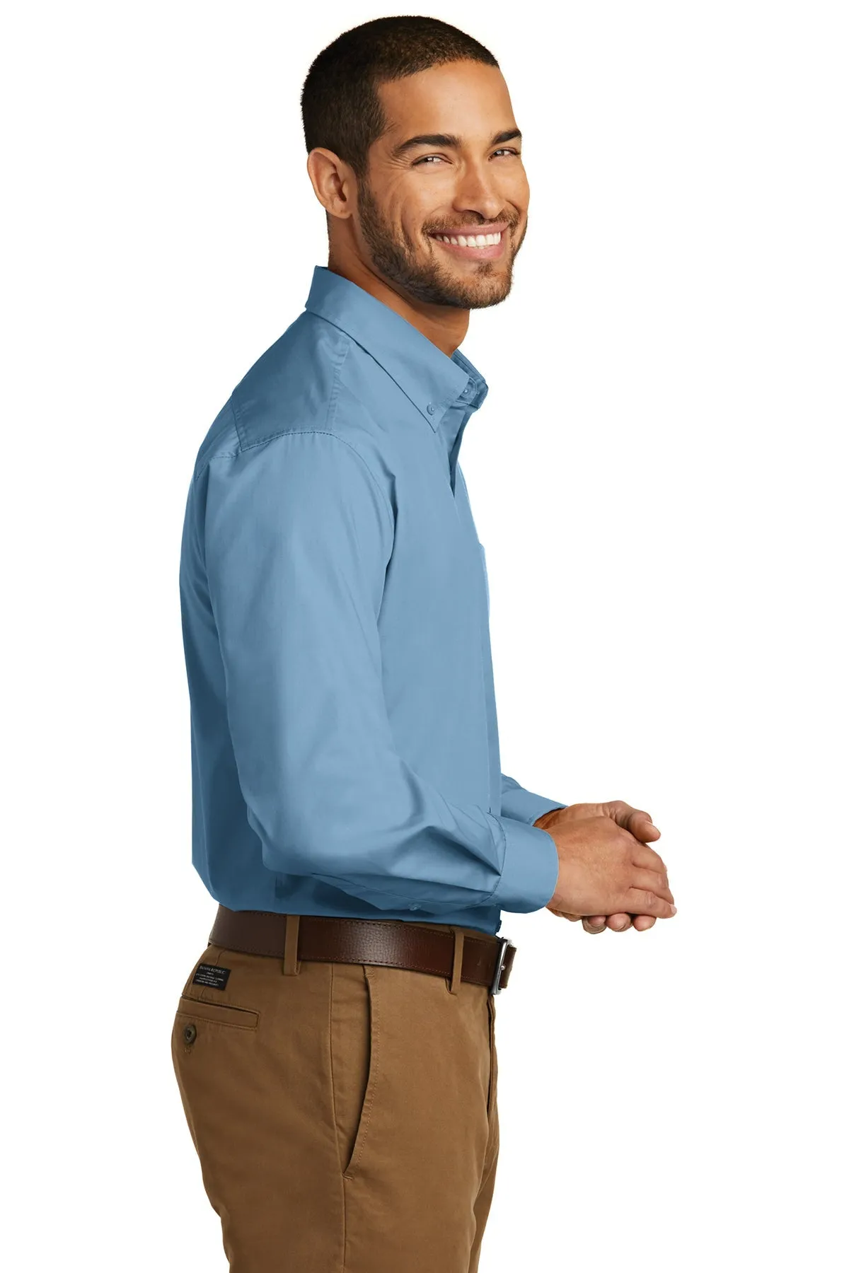 Port Authority Carefree Poplin Custom Shirts, Carolina Blue