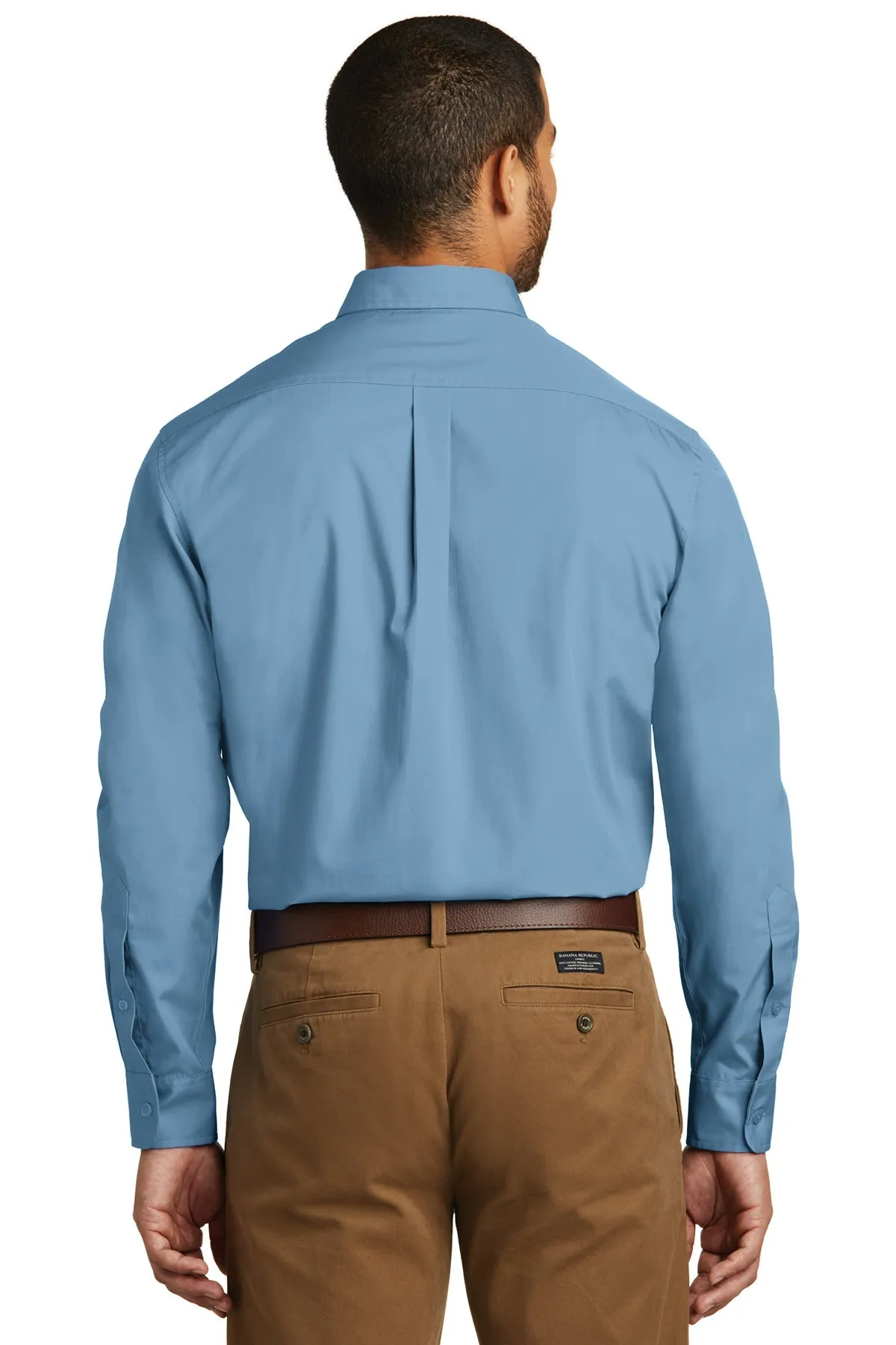 Port Authority Carefree Poplin Custom Shirts, Carolina Blue