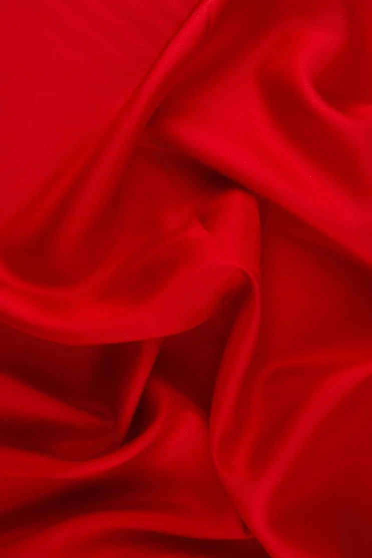 Scarlet Red Habotai Silk Fabric