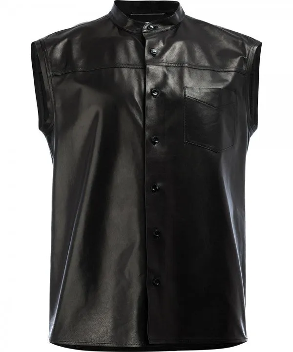 Soldier Sleeveless Leather Shirt