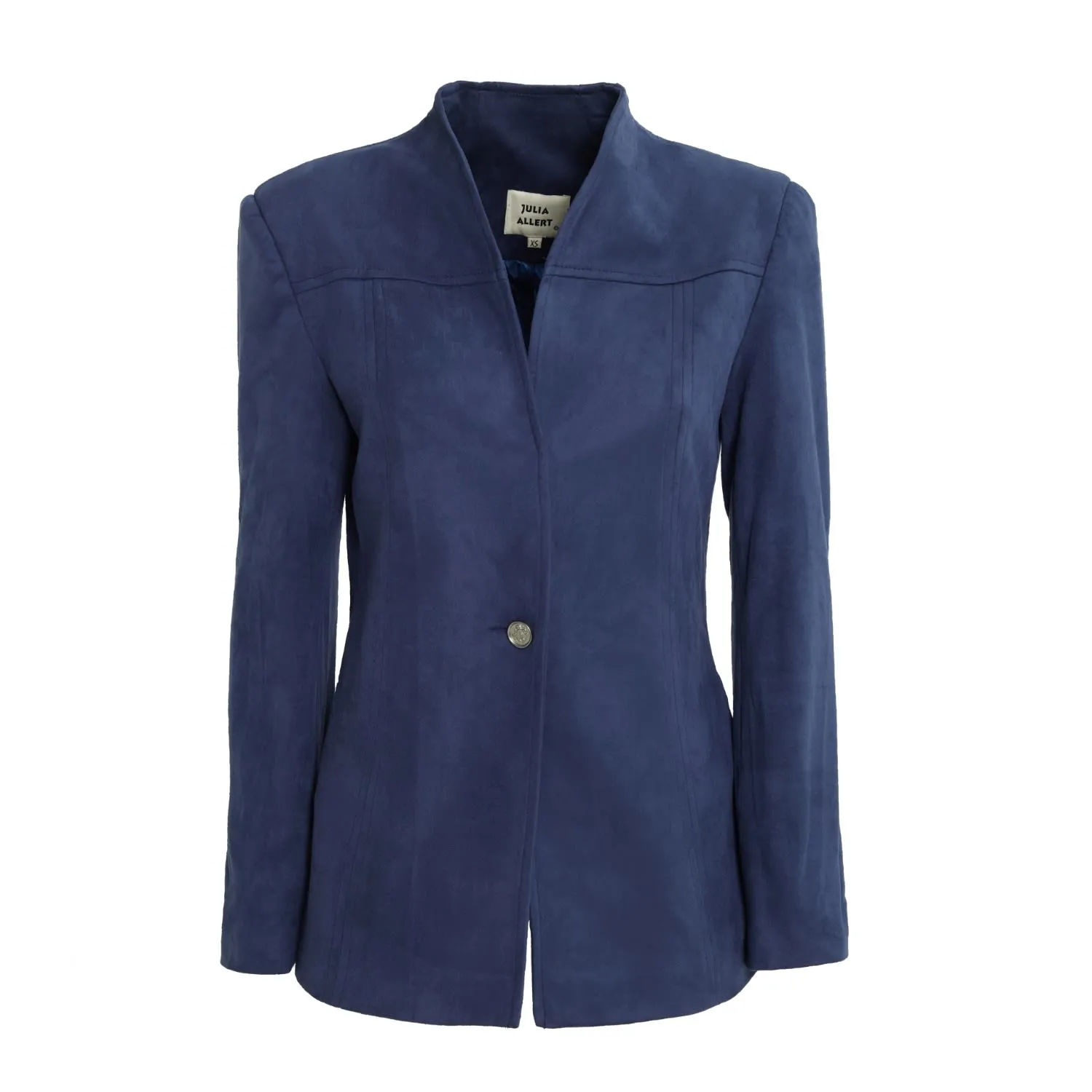 Suede Elegance Tailored Blazer Blue