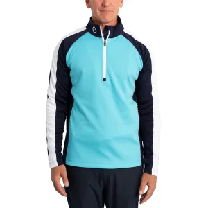 Sunderland Aspen Quarter Zip Raglan Panelled Water Repellent Golf Midlayer - Aqua