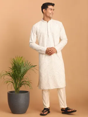 Vastramay Grey Mirror Work Ethnic Kurta