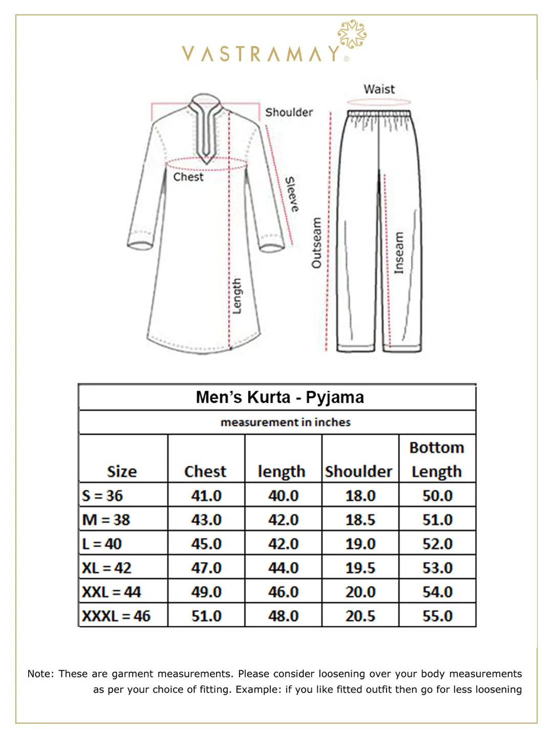 Vastramay Men's Aqua & White Kurta Pyjama