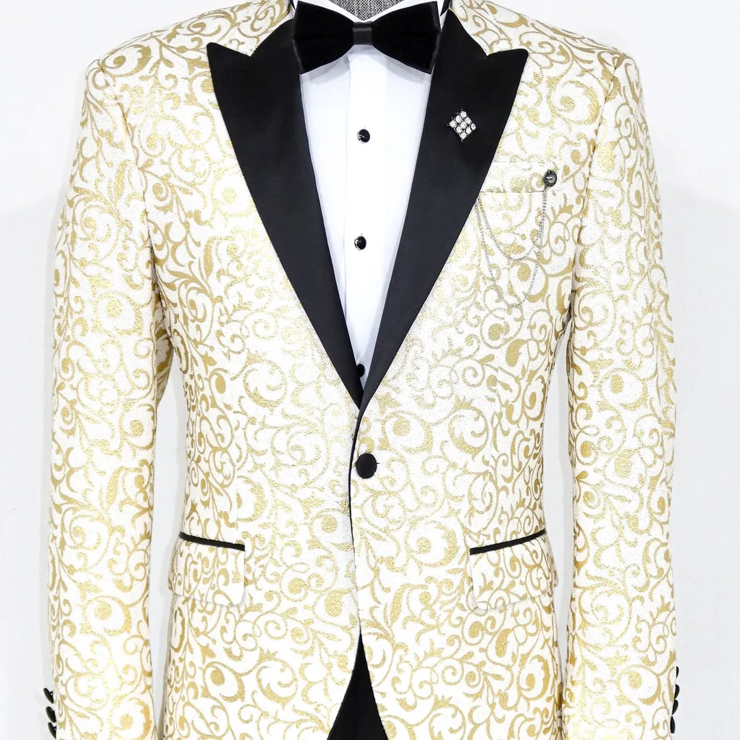 White and Gold Prom Blazer